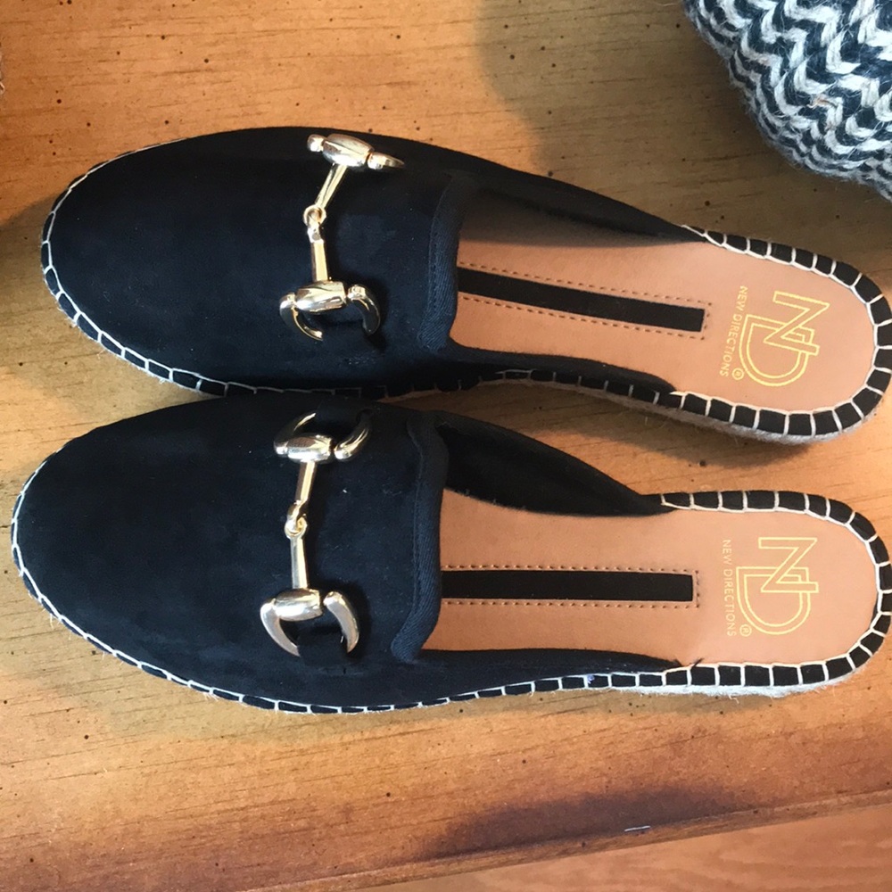 Horsebit Black Mules